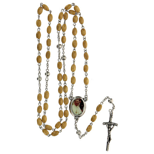Pope John Paul I rosary, yellow wood beads 5 mm - Faith Collection 22/47 5
