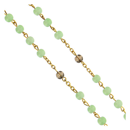 Rosary of Saint Anthony of Padua, 6 mm light green glass beads - Faith Collection 23/47 4
