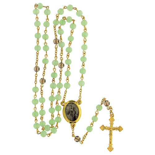 Rosary of Saint Anthony of Padua, 6 mm light green glass beads - Faith Collection 23/47 5