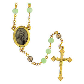 Rosario S Antonio Padua granos vidrio verde claro 6 mm - Colección Coronas Fe 23/47