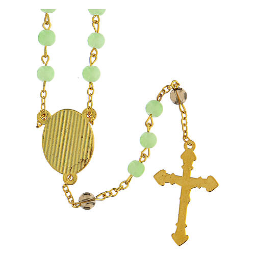 Saint Anthony Padua rosary, light green glass beads 6 mm - Faith Collection 23/47 3