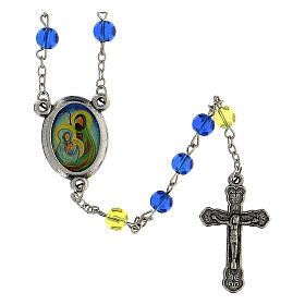 Rosenkranz der Heiligen Familie mit blauen Glasperlen (6 mm) - Kollektion Glaubenskronen 25/47