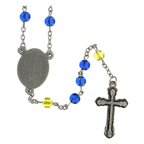 Holy Family Rosary with blue glass beads 6 mm - Faith Collection 25/47 3