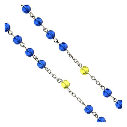 Holy Family Rosary with blue glass beads 6 mm - Faith Collection 25/47 4