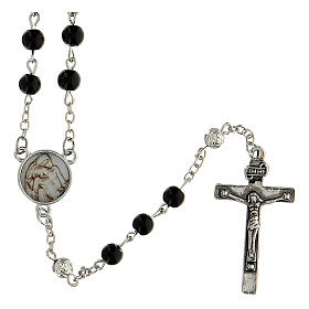 Rosary of the Compassion, 6 mm beads, black glass - Faith Collection 26/47
