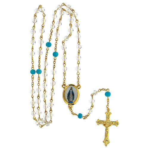 Rosary of the Immaculate Conception, 6 mm faceted beads, clear glass - Faith Collection 27/47 5