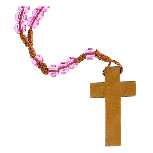 Rosenkranz des Friedens mit rosa Glasperlen (6 mm) - Kollektion Glaubenskronen 28/47 3