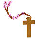 Rosenkranz des Friedens mit rosa Glasperlen (6 mm) - Kollektion Glaubenskronen 28/47 s1