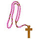 Rosenkranz des Friedens mit rosa Glasperlen (6 mm) - Kollektion Glaubenskronen 28/47 s5