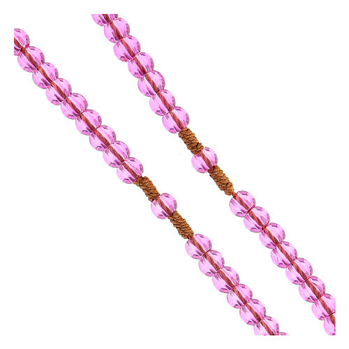 Rosario Pace grani vetro rosa 6 mm - Collezione Corone Fede 28/47 4