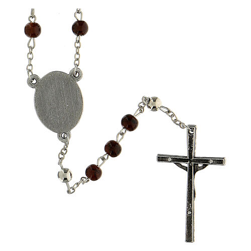 Papst Paul VI Rosenkranz mit Perlen aus braunem Glas (6 mm) - Kollektion Glaubenskronen 29/47 3