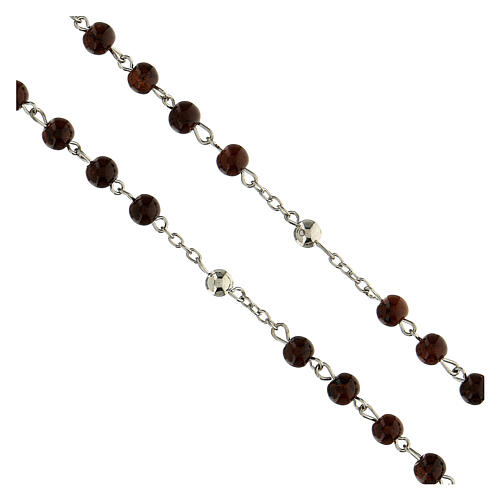 Papst Paul VI Rosenkranz mit Perlen aus braunem Glas (6 mm) - Kollektion Glaubenskronen 29/47 4