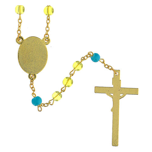 Rosenkranz des Glaubens mit Perlen aus gelbem Glas (6 mm) - Kollektion Glaubenskronen 30/47 3