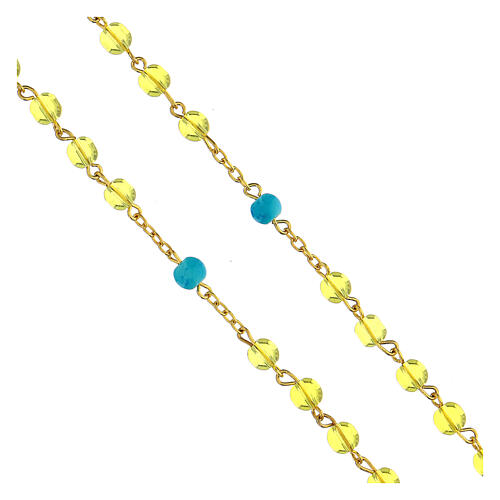 Rosary of the Faith, beads of 6 mm, yellow glass - Faith Collection 30/47 4