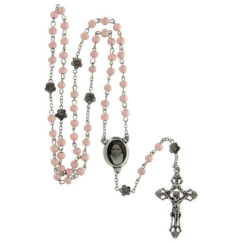 Heilige Theresa von Jesus Rosenkranz mit rosa Holzperlen (6 mm) - Kollektion Glaubenskronen 31/47 5