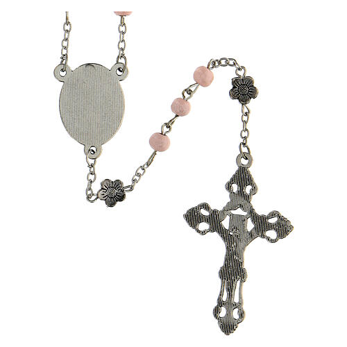 Rosary of Saint Therese of the Child Jesus, beads of 6 mm, pink wood - Faith Collection 31/47 3