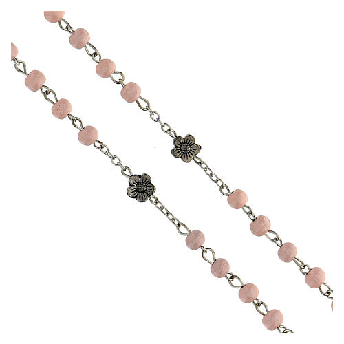 Rosary of Saint Therese of the Child Jesus, beads of 6 mm, pink wood - Faith Collection 31/47 4