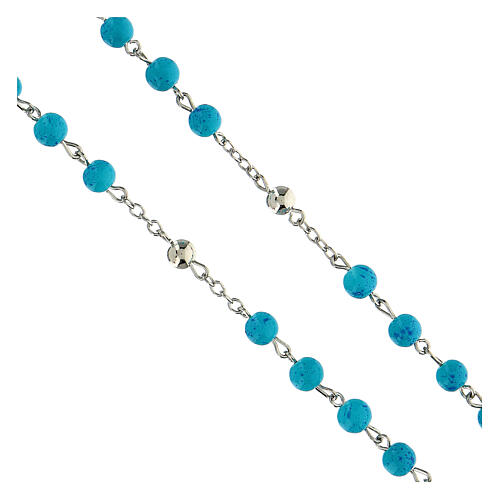 Rosenkranz der Hoffnung mit Perlen aus hellblauem Glas (6 mm) - Kollektion Glaubenskronen 33/47 4