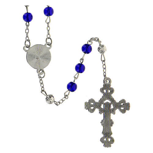 Rosary of the Nativity, beads of 6 mm, blue glass - Faith Collection 34/47 3