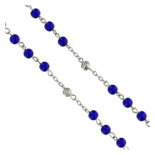 Rosary of the Nativity, beads of 6 mm, blue glass - Faith Collection 34/47 4