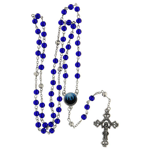 Rosary of the Nativity, beads of 6 mm, blue glass - Faith Collection 34/47 5