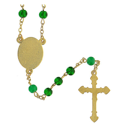 Rosary of Saint Dorothea, beads of 6 mm, green glass - Faith Collection 35/47 3