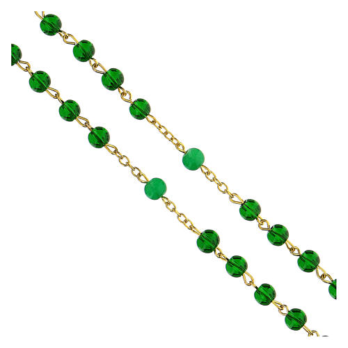 Rosary of Saint Dorothea, beads of 6 mm, green glass - Faith Collection 35/47 4