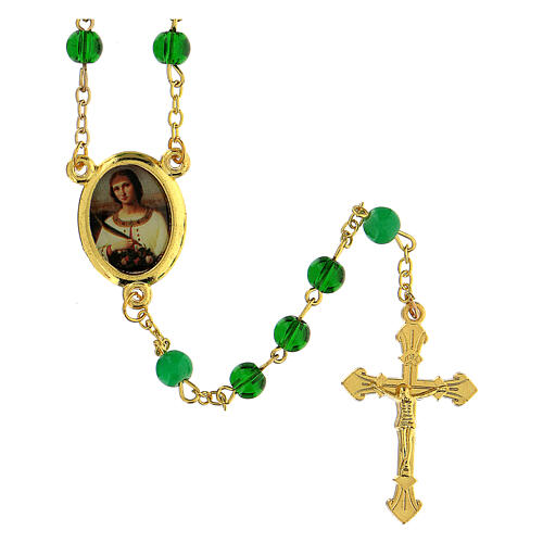 Santa Dorothy rosary with green glass beads 6 mm - Faith Collection 35/47 1