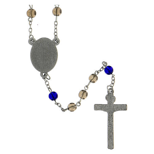 Rosary of the Penance, beads of 6 mm, grey glass - Faith Collection 36/47 3