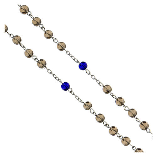 Rosary of the Penance, beads of 6 mm, grey glass - Faith Collection 36/47 4