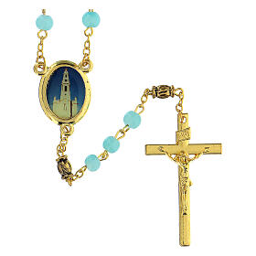 Rosary of the Sanctuary of Fátima, beads of 6 mm, light blue glass - Faith Collection 37/47