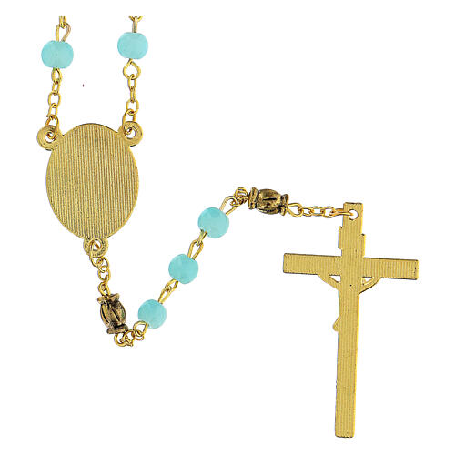 Rosary of the Sanctuary of Fátima, beads of 6 mm, light blue glass - Faith Collection 37/47 3