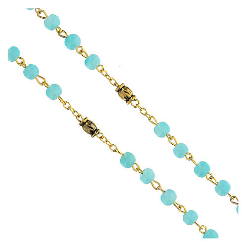 Rosary of the Sanctuary of Fátima, beads of 6 mm, light blue glass - Faith Collection 37/47 4