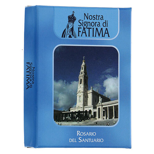Chapelet Sanctuaire Fatima grains verre bleu clair 6 mm - Collection de la Foi 37/47 2