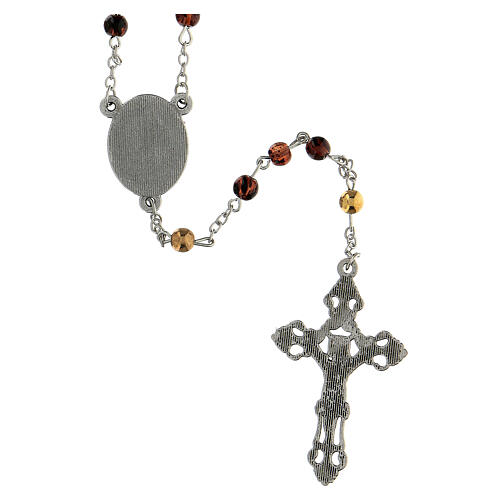 Rosary for the Conversion, brown beads, glass, 6 mm - Faith Collection 38/47 3