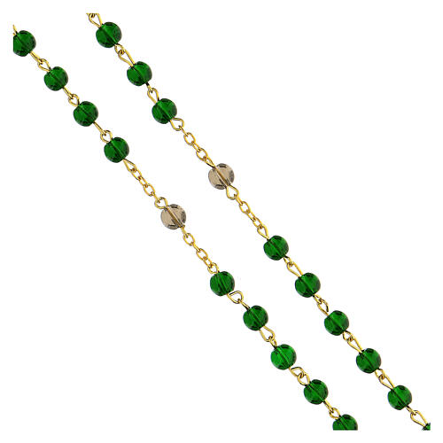 Rosenkranz des Vaterunsers mit Perlen aus grűnem Glas (6 mm) - Kollektion Glaubenskronen 39/47 4