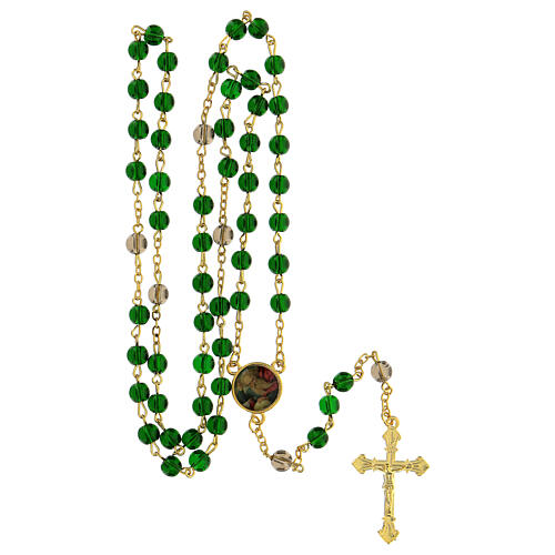 Our Father rosary with green glass beads 6 mm - Faith Collection 39/47 5