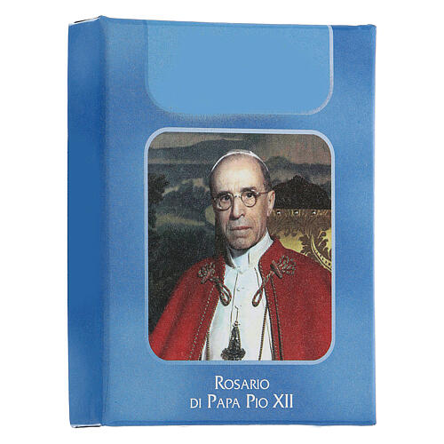 Papst Pius XII Rosenkranz mit roten Kunststoffperlen (6 mm) - Kollektion Glaubenskronen 40/47 2