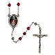 Pope Pius XII rosary with red plastic beads 6 mm - Faith Collection 40/47 s1
