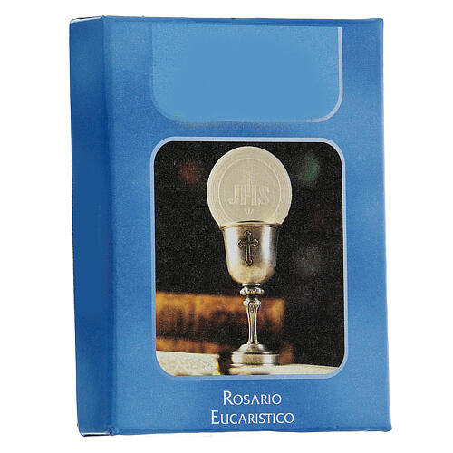 Chapelet Eucharistique grains à facettes verre transparent 6 mm - Collection de la Foi 41/47 2