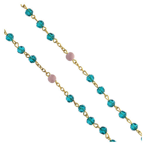 Rosary of Mary, Regina Mundi, turquoise beads, glass, 6 mm - Faith Collection 42/47 4