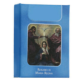Rosario María Reina granos vidrio turquesa 6 mm - Colección Coronas Fe 42/47