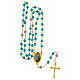 Rosario Maria Regina grani vetro turchese 6 mm - Collezione Corone Fede 42/47 s5
