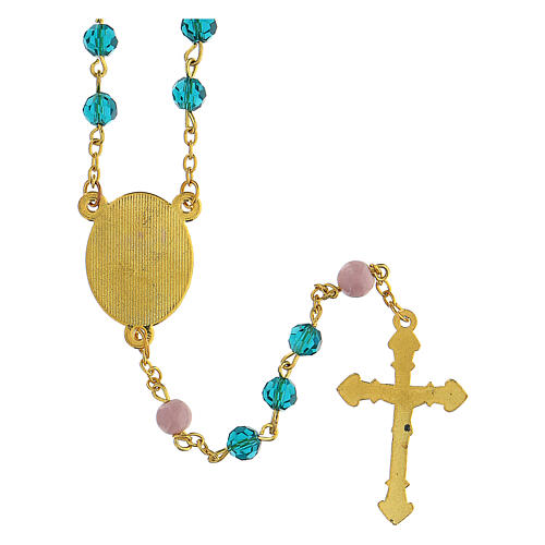 Queen Mary rosary with turquoise glass beads 6 mm - Faith Collection 42/47 3