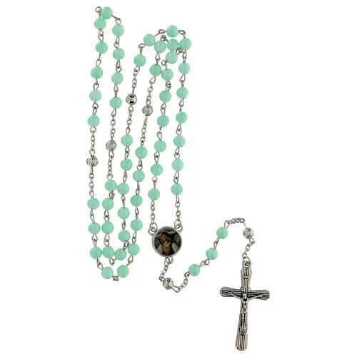 Rosary of the Angels, light blue beads, glass, 6 mm - Faith Collection 43/47 5
