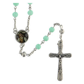 Chapelet des Anges grains verre bleu clair 6 mm - Collection de la Foi 43/47