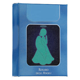 Chapelet des Anges grains verre bleu clair 6 mm - Collection de la Foi 43/47