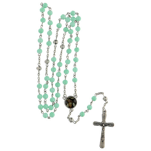 Rosario degli Angeli grani azzurro chiaro 6 mm - Collezione Corone Fede 43/47 5