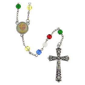 Rosary of the Missions, multicolored glass beads 6 mm - Faith Collection 44/47