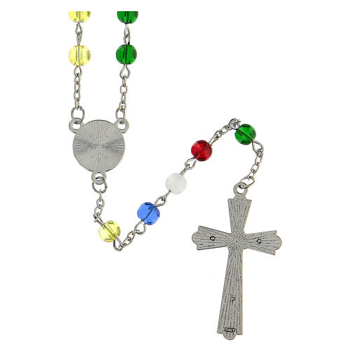 Rosary of the Missions, multicolored glass beads 6 mm - Faith Collection 44/47 3